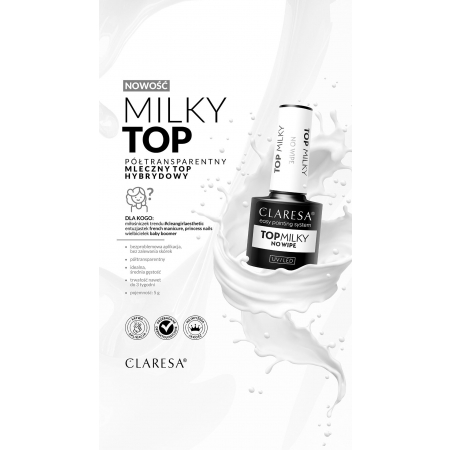 Top do lakierów hybrydowych Claresa Milky White 5 ml